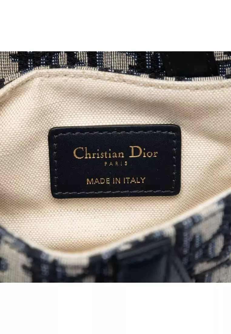 Pre-Loved Dior Mini Oblique Canvas Saddle Bag