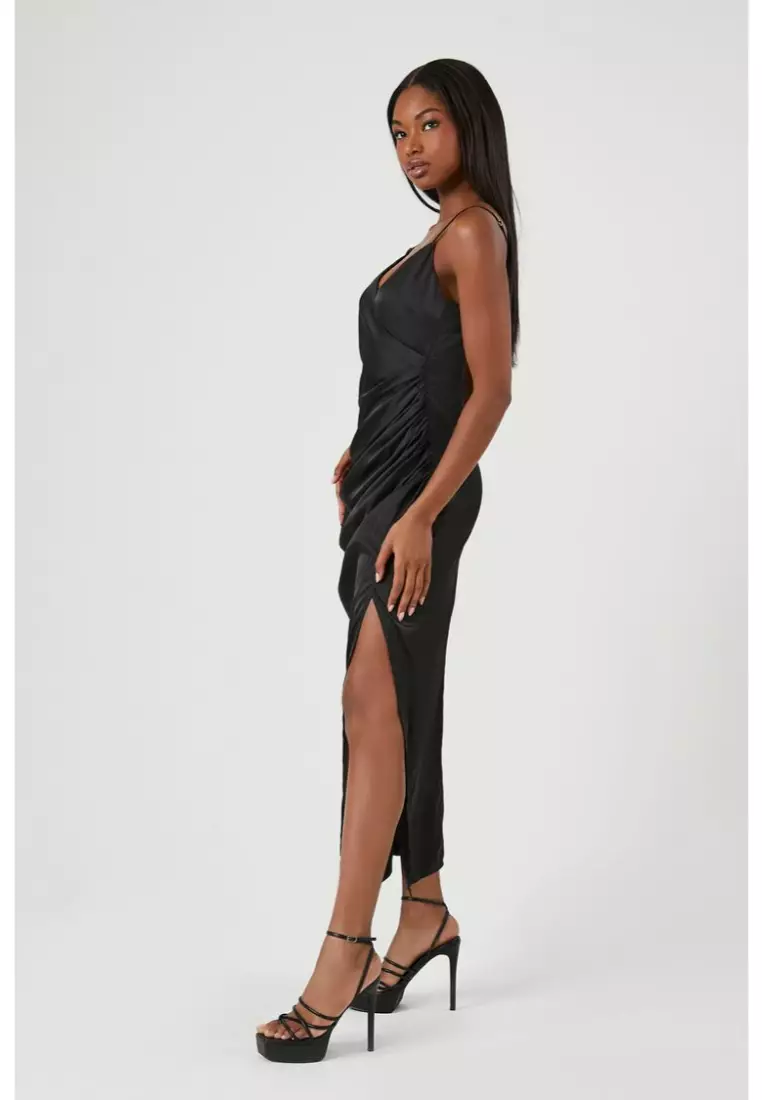Forever 21 sales black satin dress