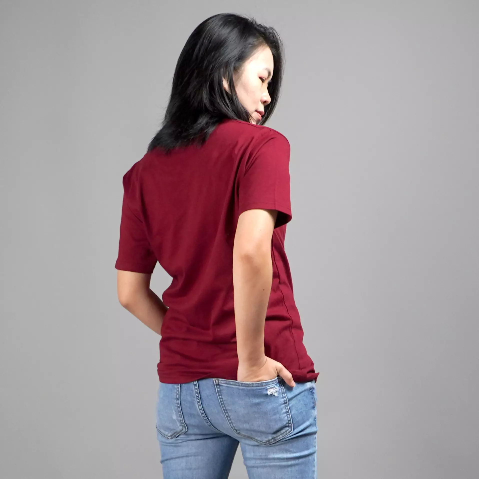  UNILO Size S-BIG Kaos Polos Wanita Basic TShirt Cotton - Marun