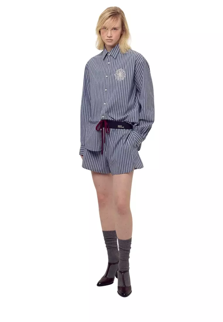Cotton Shirt Stripe - Navy Ivory