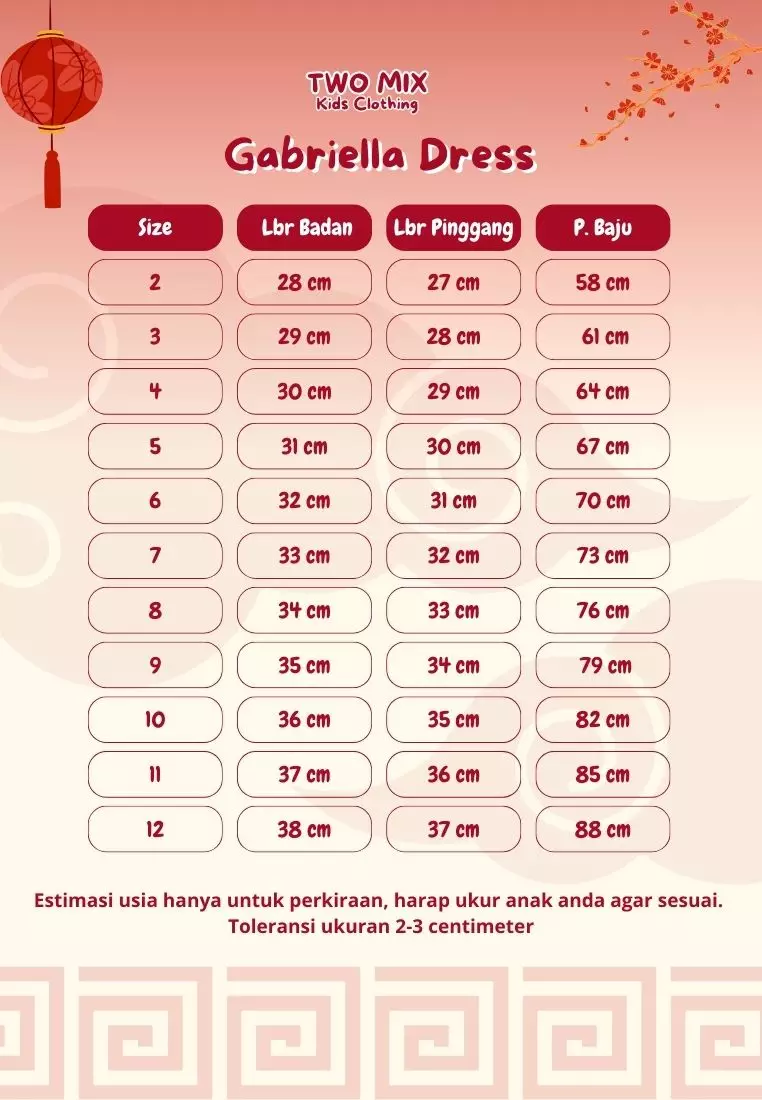 Two Mix - Gabriella Dress Anak Cewek - Gaun Anak Perempuan CNY Collection 1-12 Tahun 4425 Ice Blue