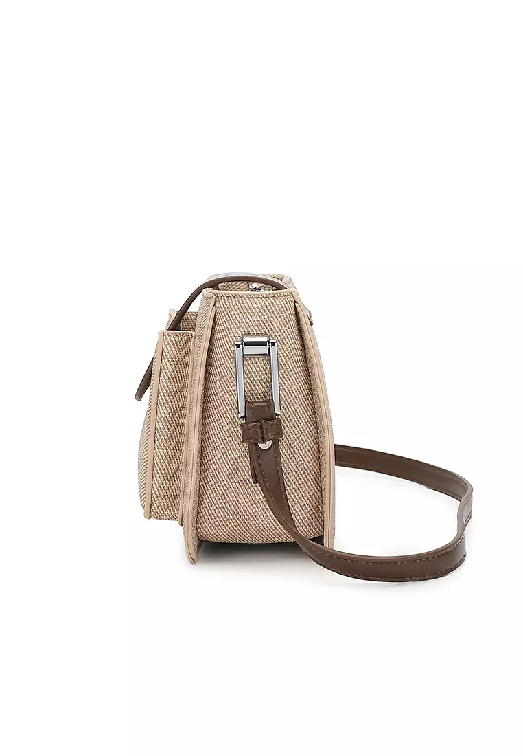Women's Sling Bag / Crossbody Bag / Shoulder Bag (Tas Selempang Wanita / Tas Bahu Wanita) - Krem