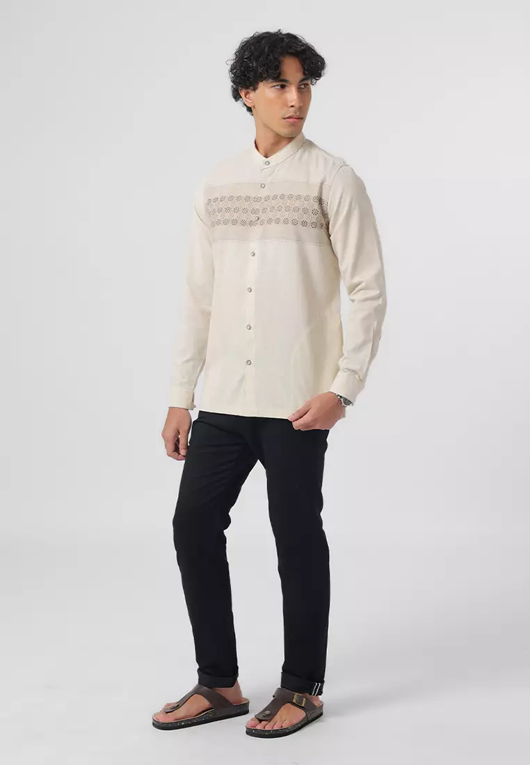 Kemeja Koko Pria Lengan Panjang Baju Muslim Pria BILAL BEIGE