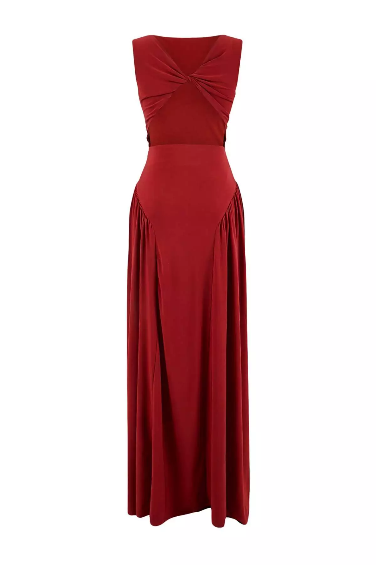 Tile Back Detailed Knitted Maxi Evening Dress & Graduation Dress Tprss26Ae3