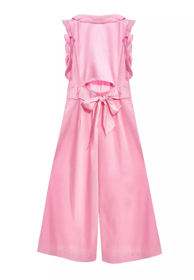 Pink Ruffle Detail Jumpsuit