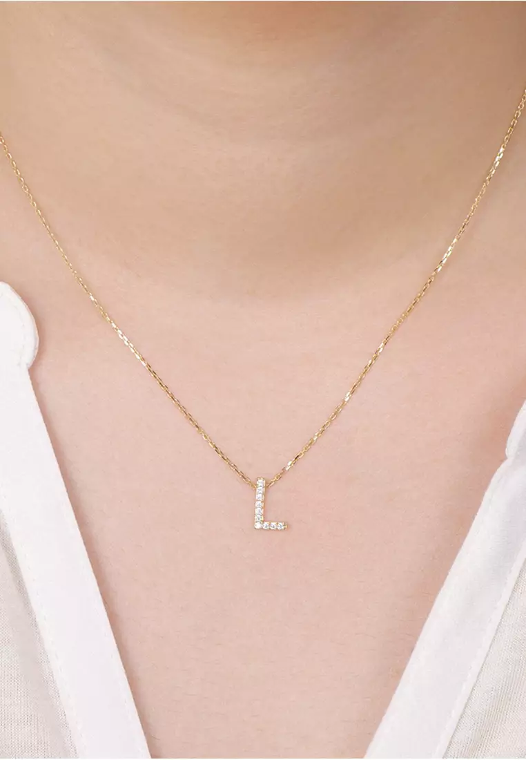  Letter Necklace 14k Gold - L