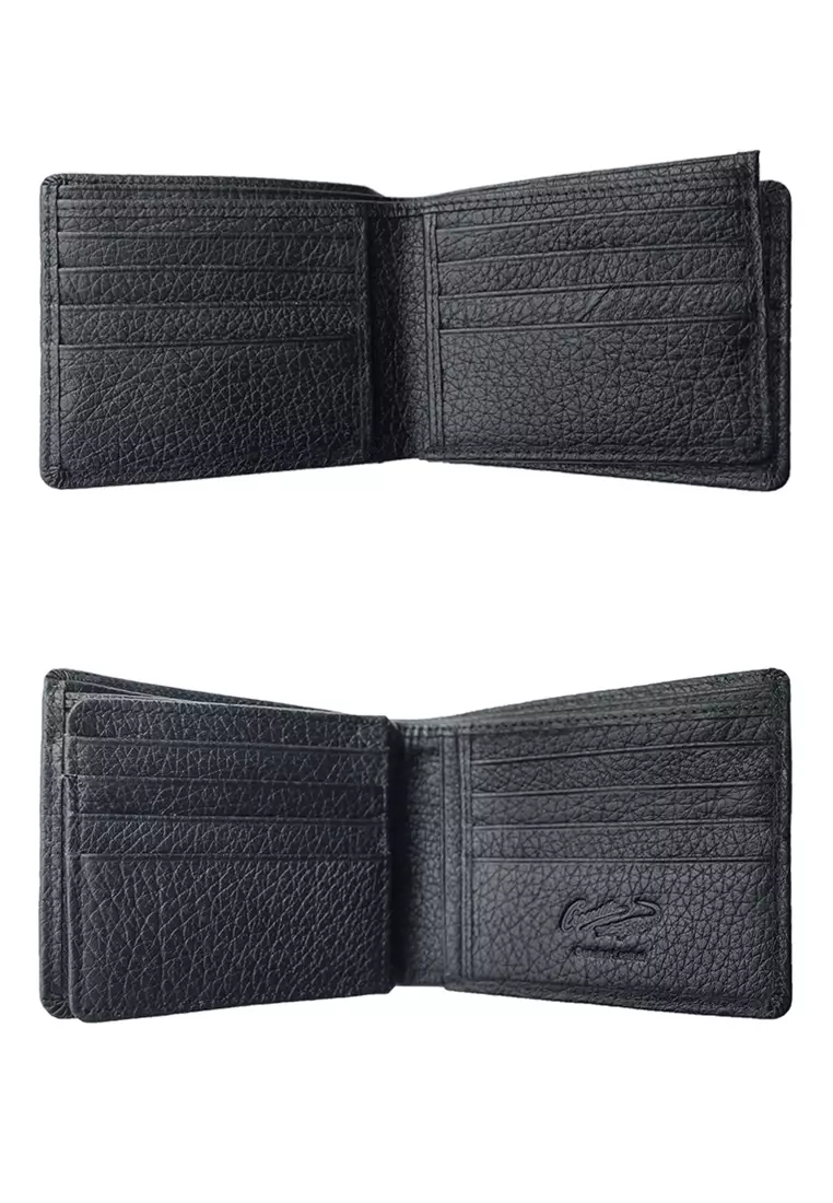 Crocodile H703DR Dompet Tri-fold Wallet Leather Kulit Original - Hitam