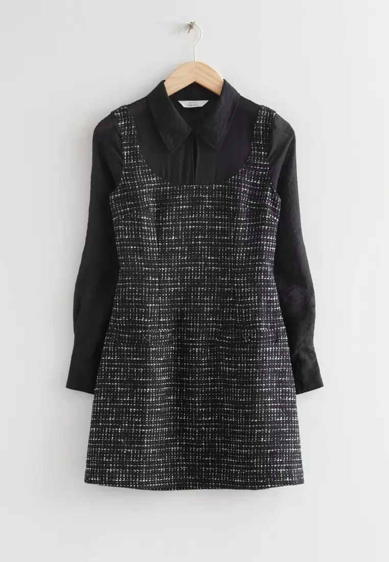 Fitted Tweed Mini Dress