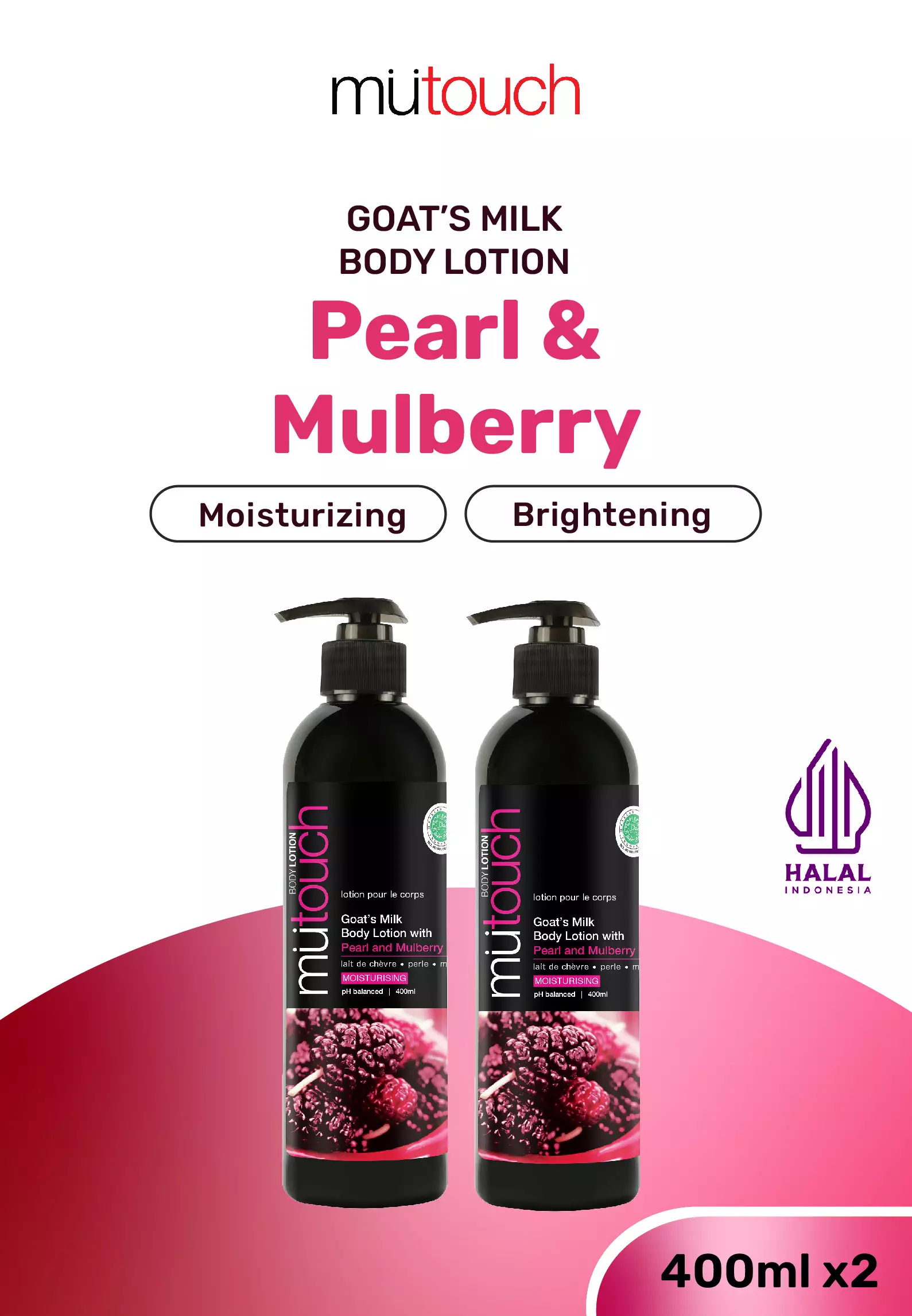 Mutouch Body Lotion PEARL & MULBERRY 400ml - Twin pack (2pcs)