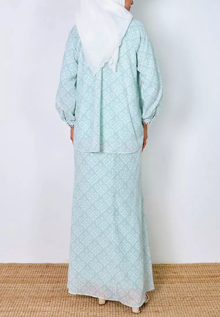 Rusila Blouse & Skirt - Mint/White Ceramic