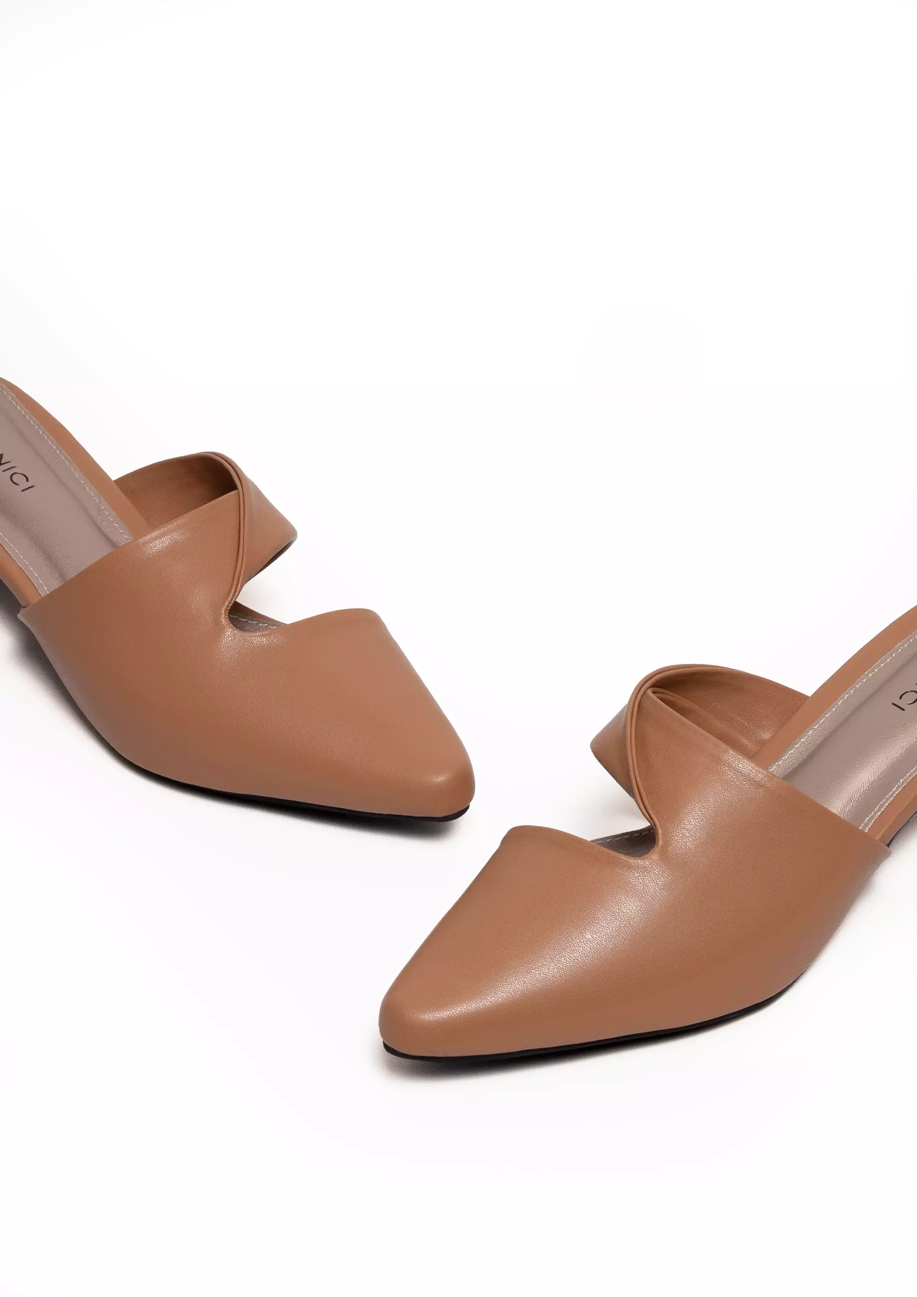 VIVI NICI - Carmen Sepatu Sandal Mules Wanita Hak 3 Cm Camel Beige