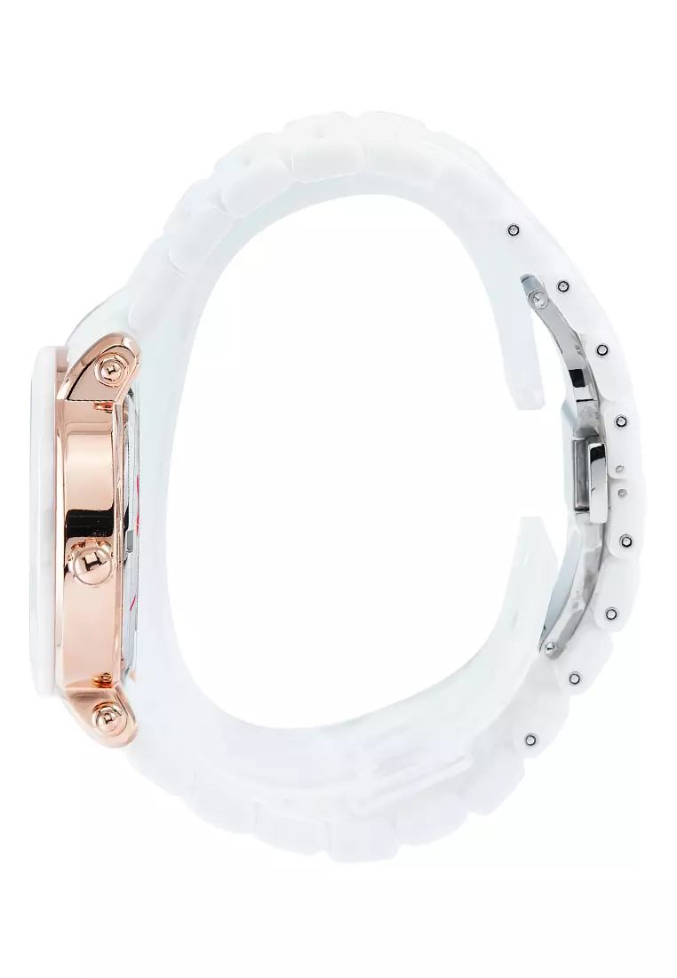 Alexandre Christie - Jam Tangan Wanita - Rosegold White - Ceramic Band - 2377 BFBRGSL