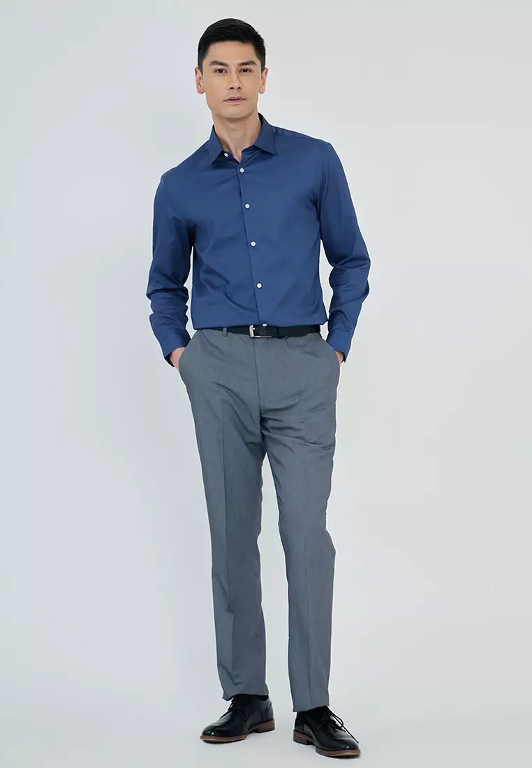 Slim Fit Textured Dress Shirt