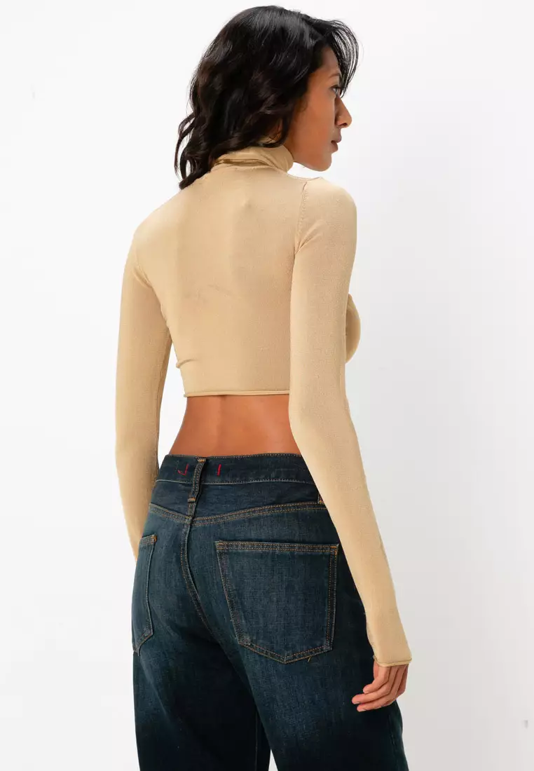 ZARA Cropped High Neck Sweater 2025 Buy ZARA Online ZALORA