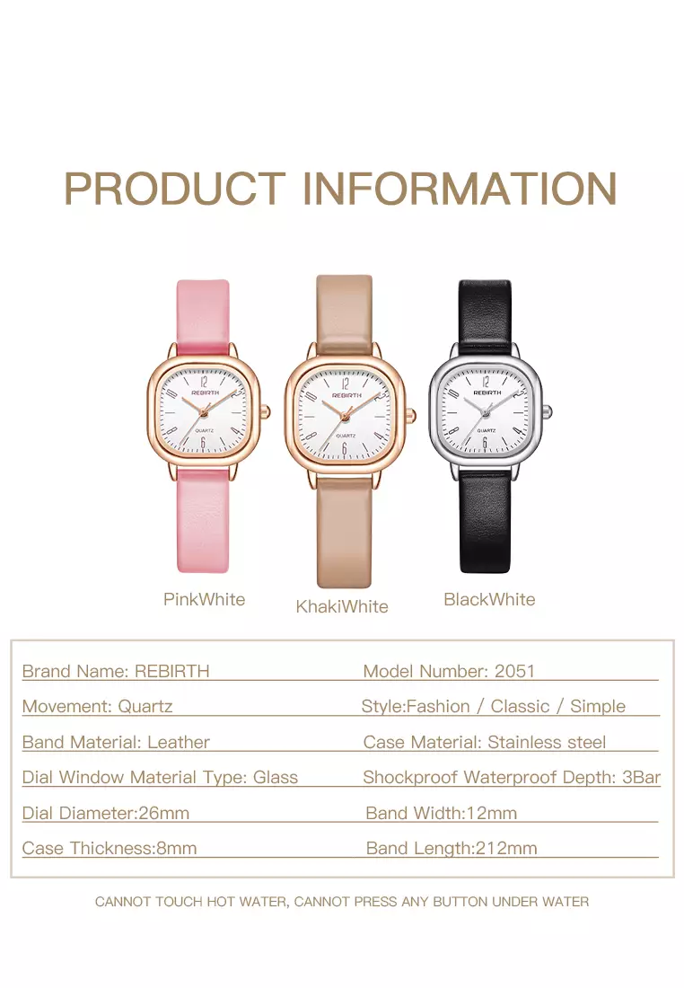 Jam Tangan Wanita Gaya Retro Korea untuk Bisnis Anti Air Jam Tangan Cewek Merah Jambu