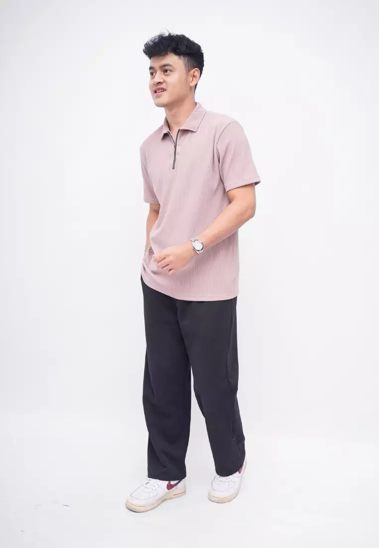 Ryusei Polo Pria SHIN Fit Basic Baltic Amber | Polo dengan Tekstur Unik