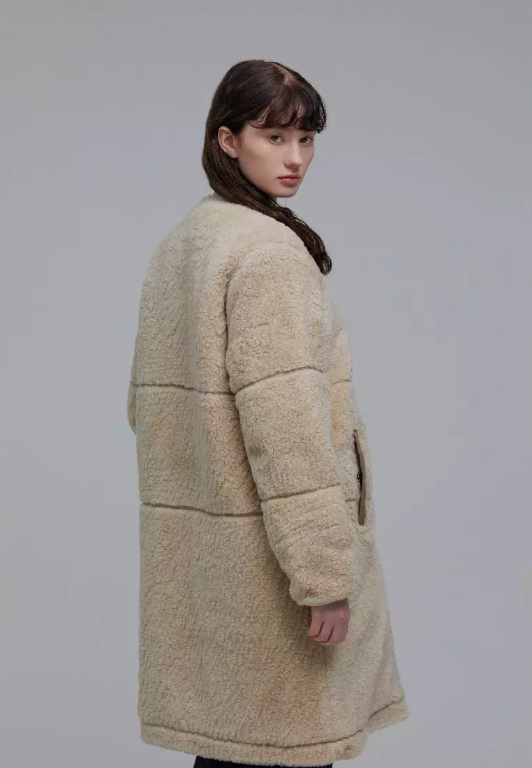 女裝WEIGELA長版抓毛絨外套