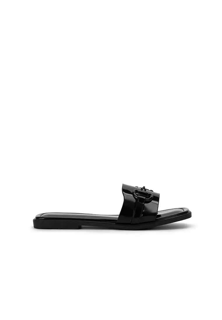 Discount on nose  shoes - SKU: BUCKLED FLAT SLIDES