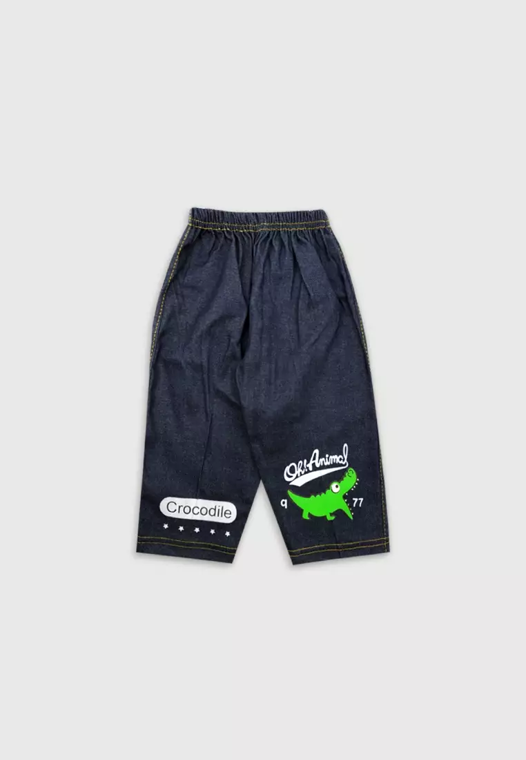 Wakakids Setelan Anak Laki Laki Celana Jeans Crocodile 3460 Merah