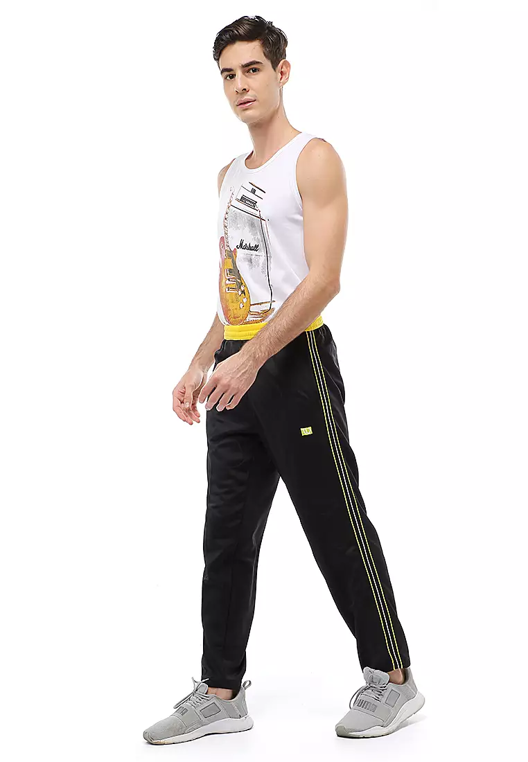 Yume Long Pants Celana Panjang Olahraga Pria Strip 3 Material Diadora ORIGINAL - Yellow