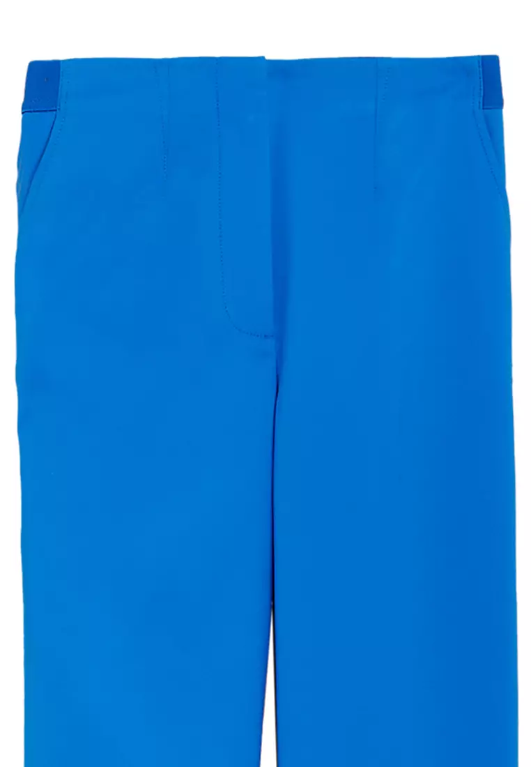 Cotton Blend Slim Fit Ankle Grazer Trousers