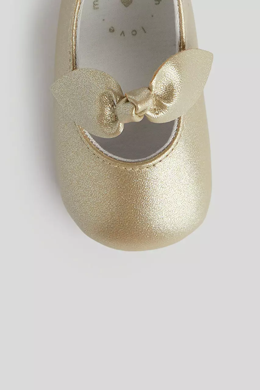 Mothercare Raya Collection Gold Ballerina Pram Shoes - Sepatu Bayi Lebaran Bayi Perempuan (Kuning)