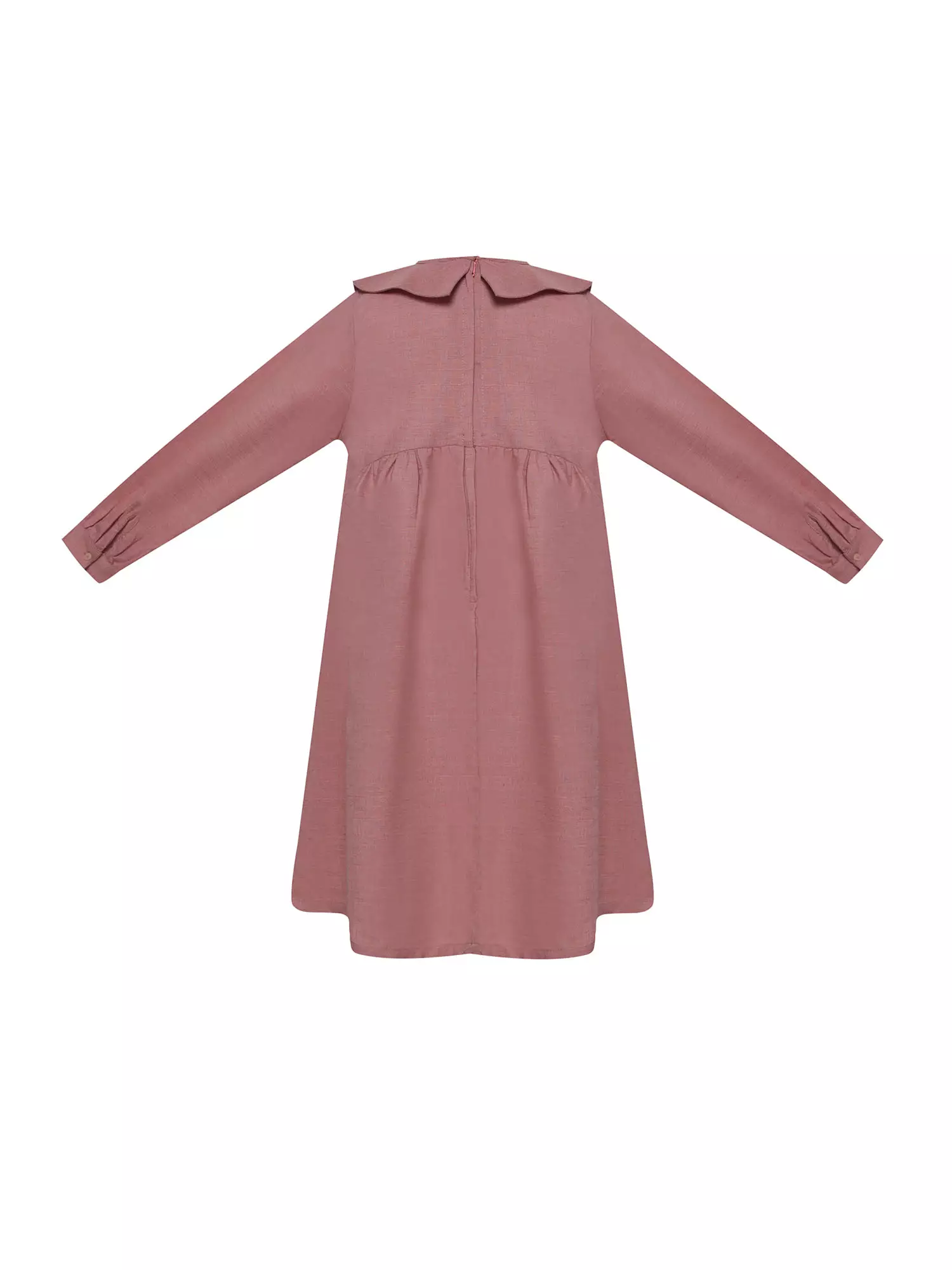 Pito Dito Girl Tarinah Dress Anak Perempuan Motif Polos Warna Pink