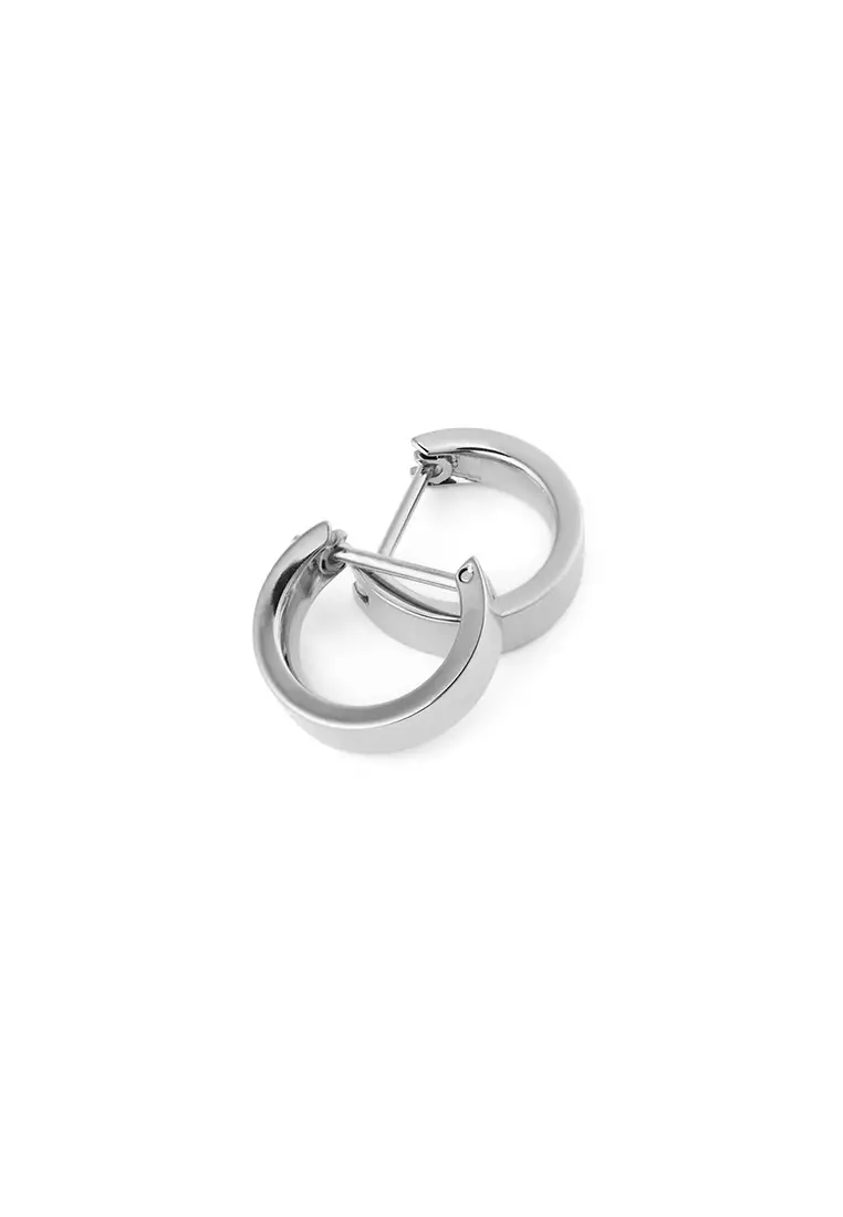 Line Earring Polished Silver 3.5mm - Unisex Earrings for women and men stainless steel Earrings DW Official Authentic Original