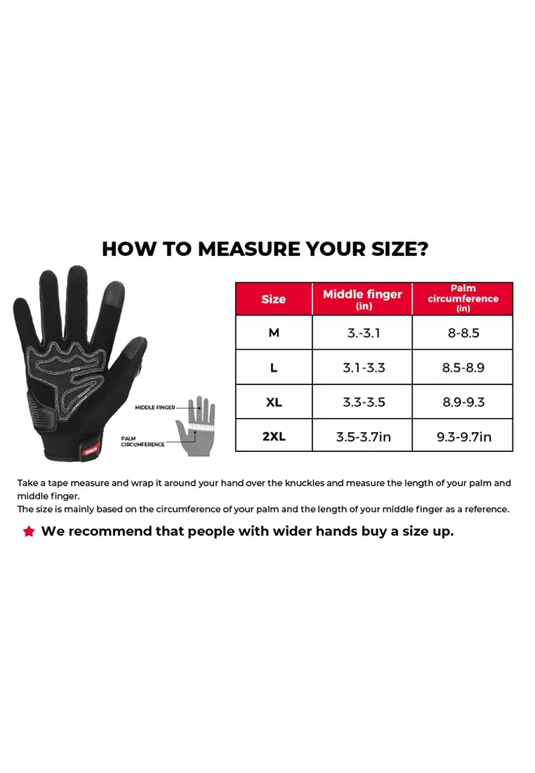 Motorcycle Full Finger Gloves – Black