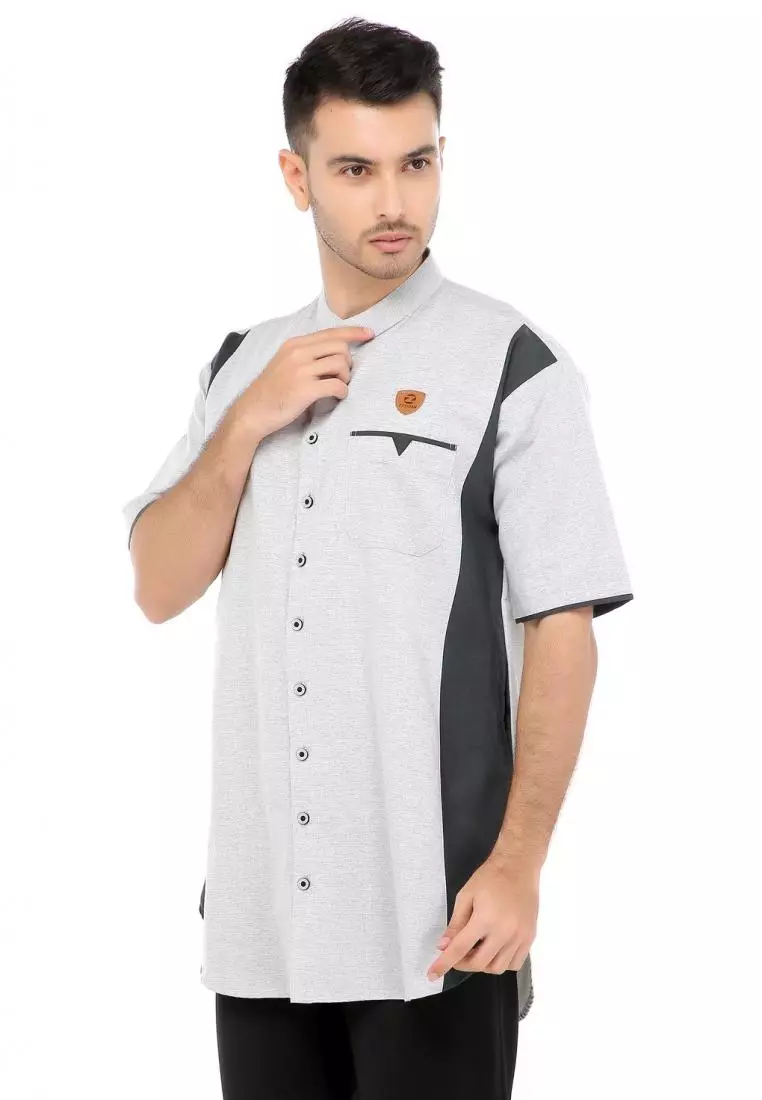 Baju Koko Gamis Muslim Pria Gibran - Silver