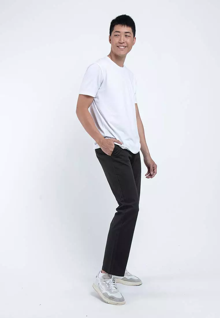 Forest Stretchable Chino Pants Trousers Straight Cut Khakis Pant Men Cotton Men Long Pants - 610197 - 03DkGrey