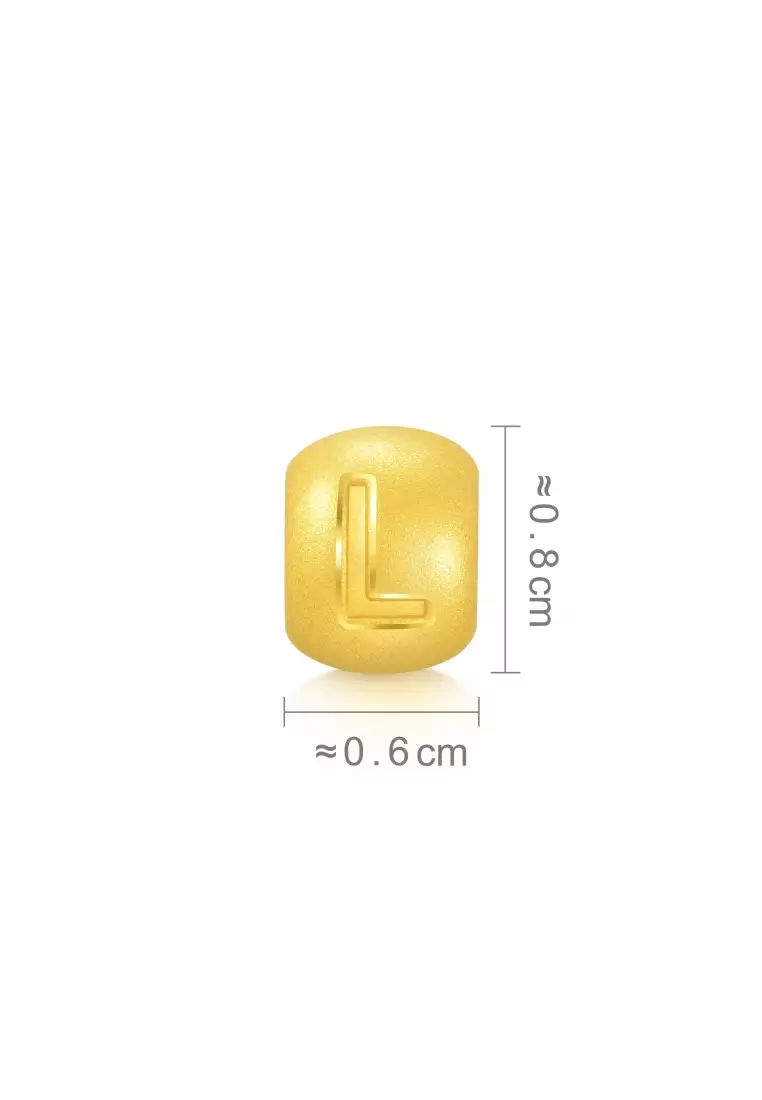Charme 999 24K Gold Letter L Alphabet Charm 92906C (Bracelet not included)
