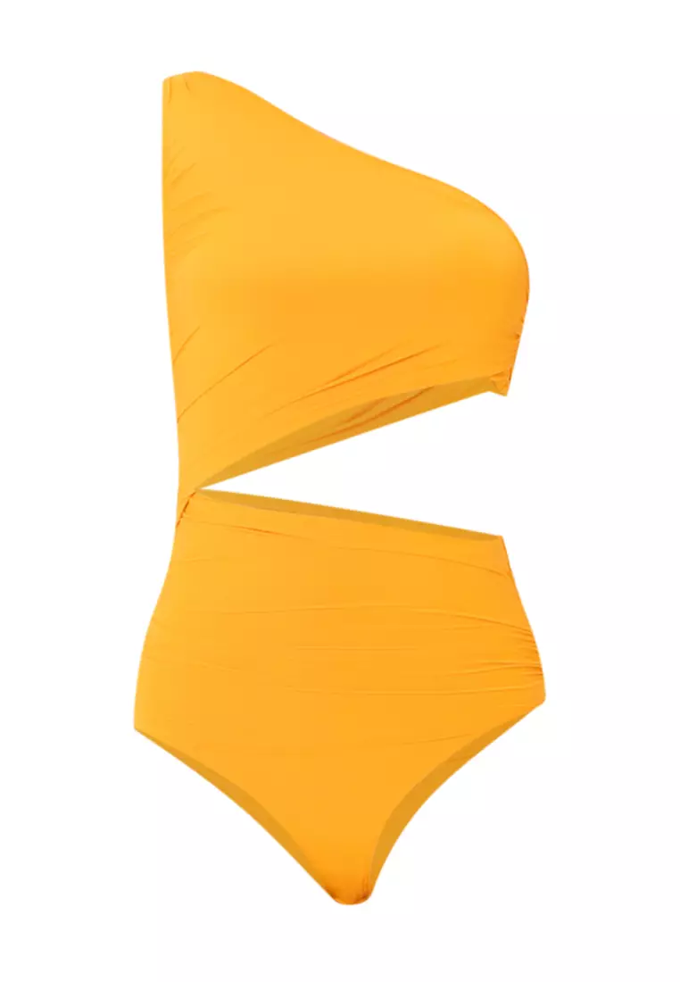 【未着用】ZARA CUT-OUT チュールスイムウェア　S ZARA】チュールカットアウトアシンメトリースイムウェア (ZARA