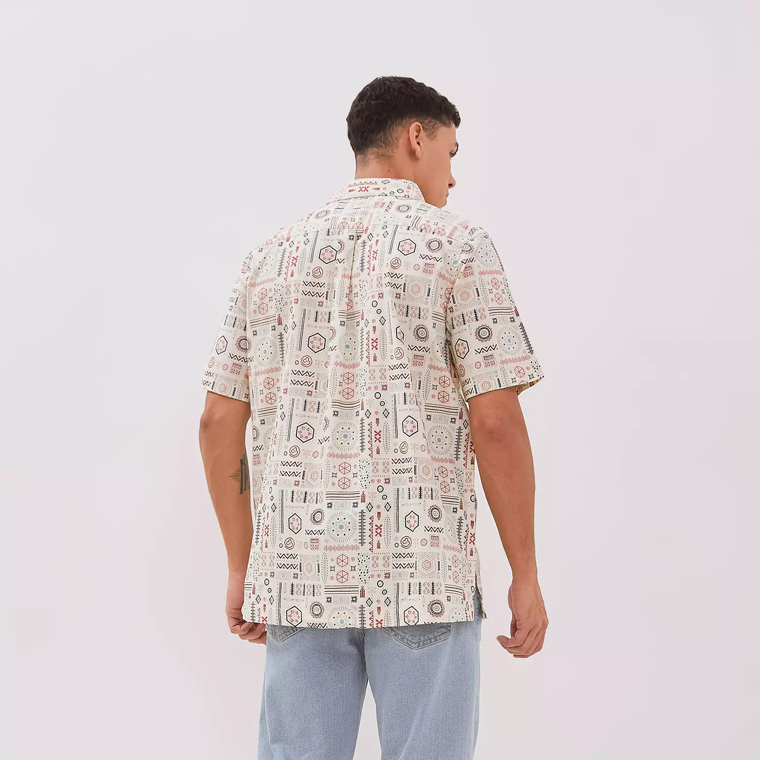 DUST Kemeja Ethnic Rio Cream (DM.1442)