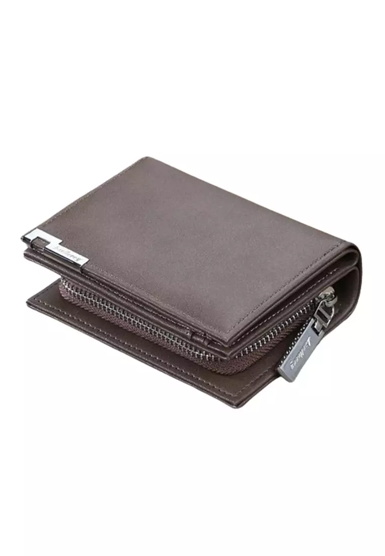 Dompet Pria Model Pendek Short Cassual Wallet Many Slot Material PU Leather ORIGINAL - Coffe
