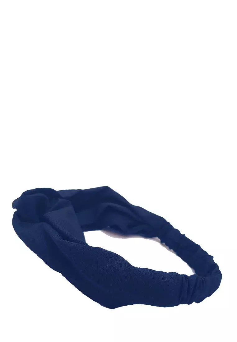 Twisted Headband Plain Navy