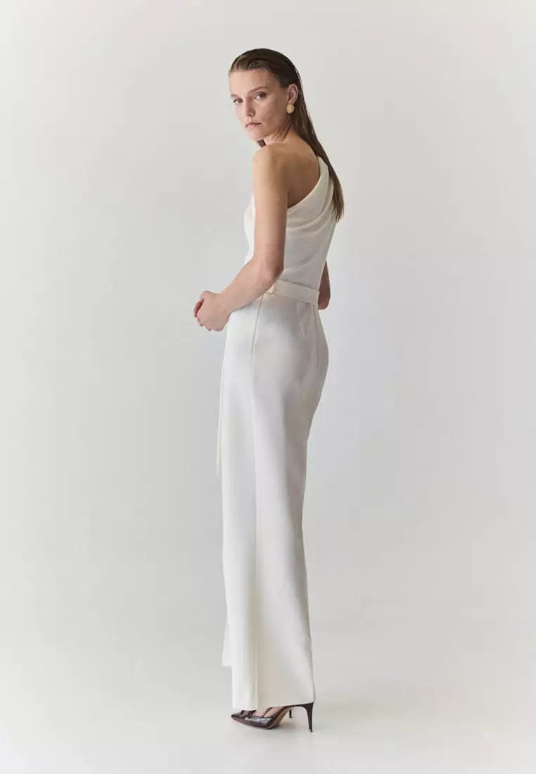 Asymmetric Waist Tie Jumpsuit