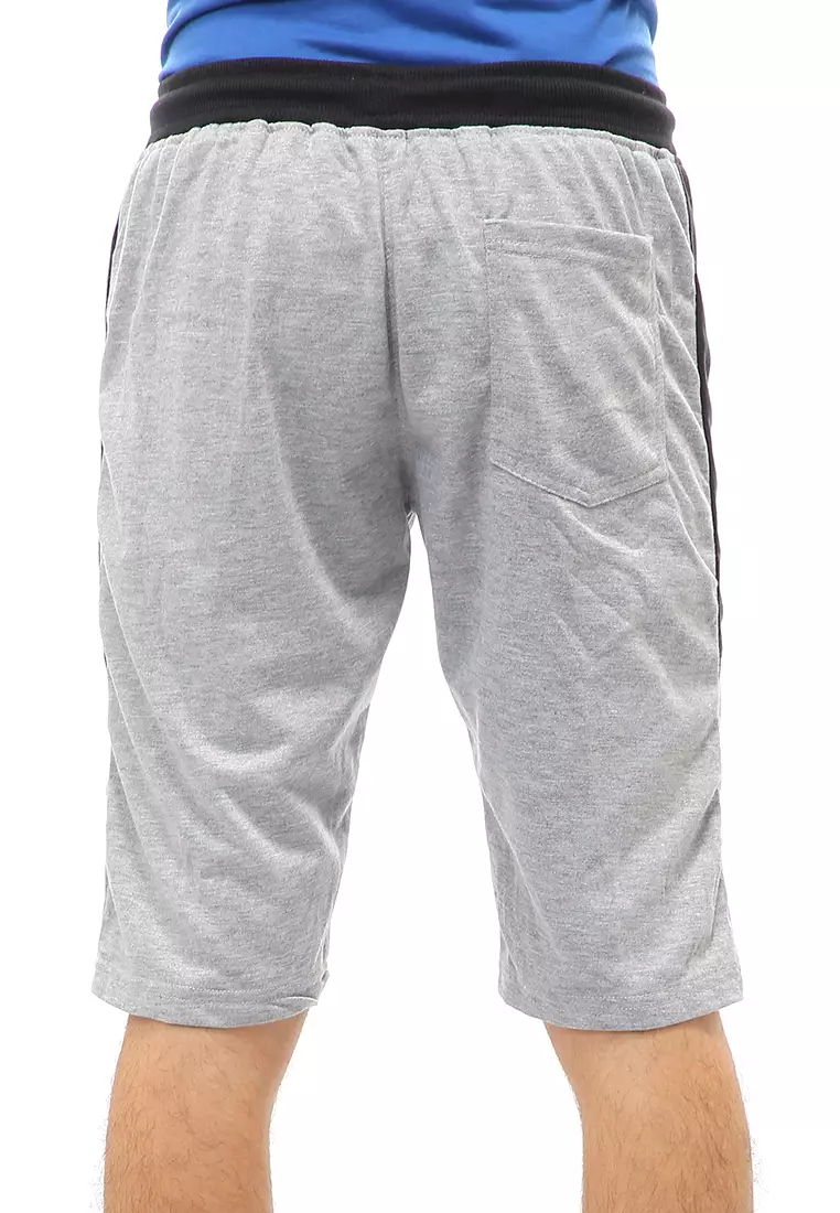 Rishham Short Pants Celana Pendek Kasual Pria Material Baby Terry ORIGINAL - Light Gray