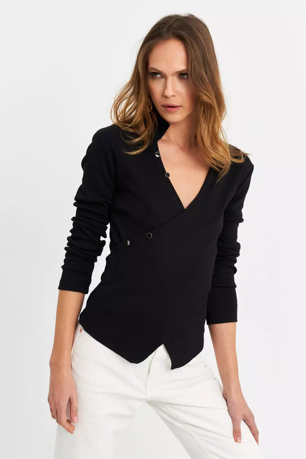 Button Double Breasted Blouse