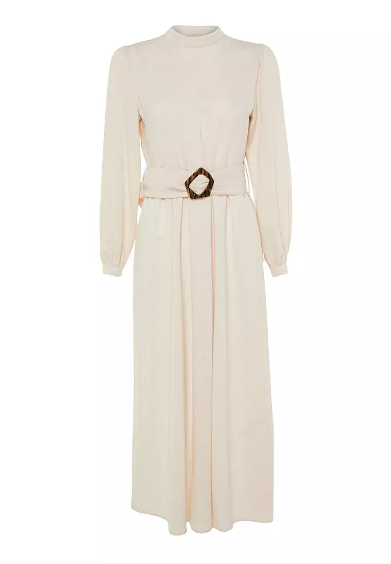 MODEST Mock Neck Woven Dress