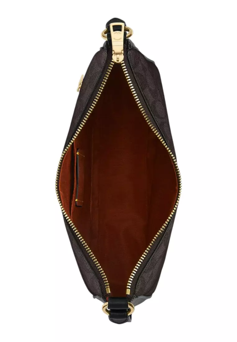 Ellie File Bag In Signature Canvas - Walnut/Black