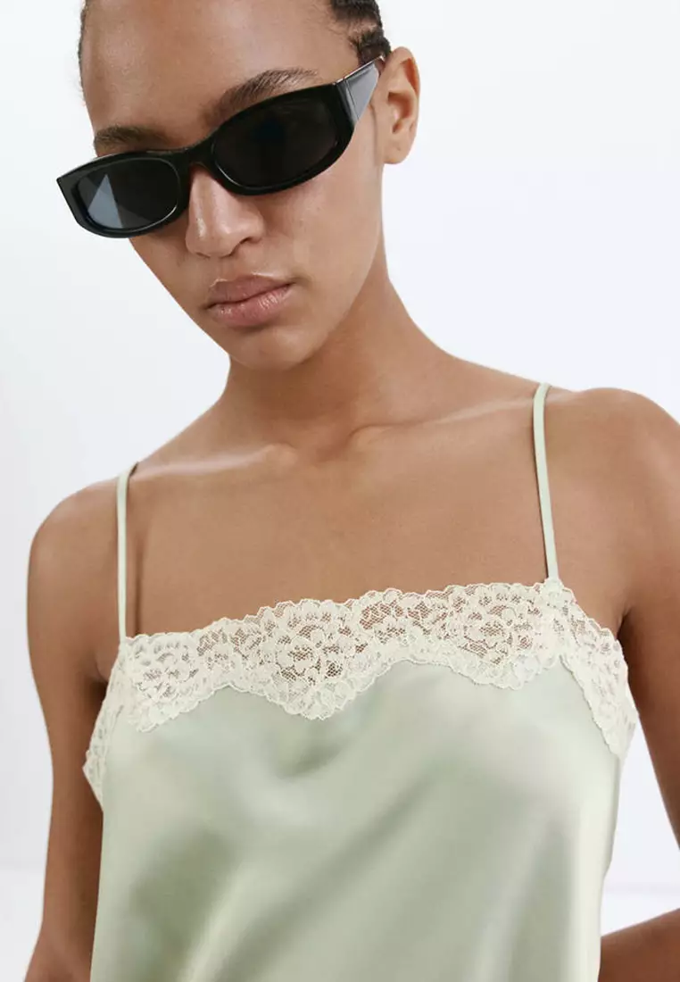 Lace Detail Satin Top