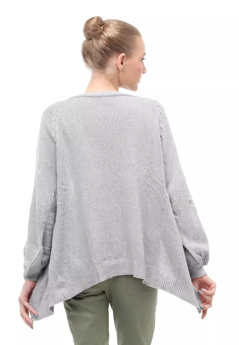 Cardigan Fashion Wanita Loose Fit Design Kasual Premium Quality - Gray