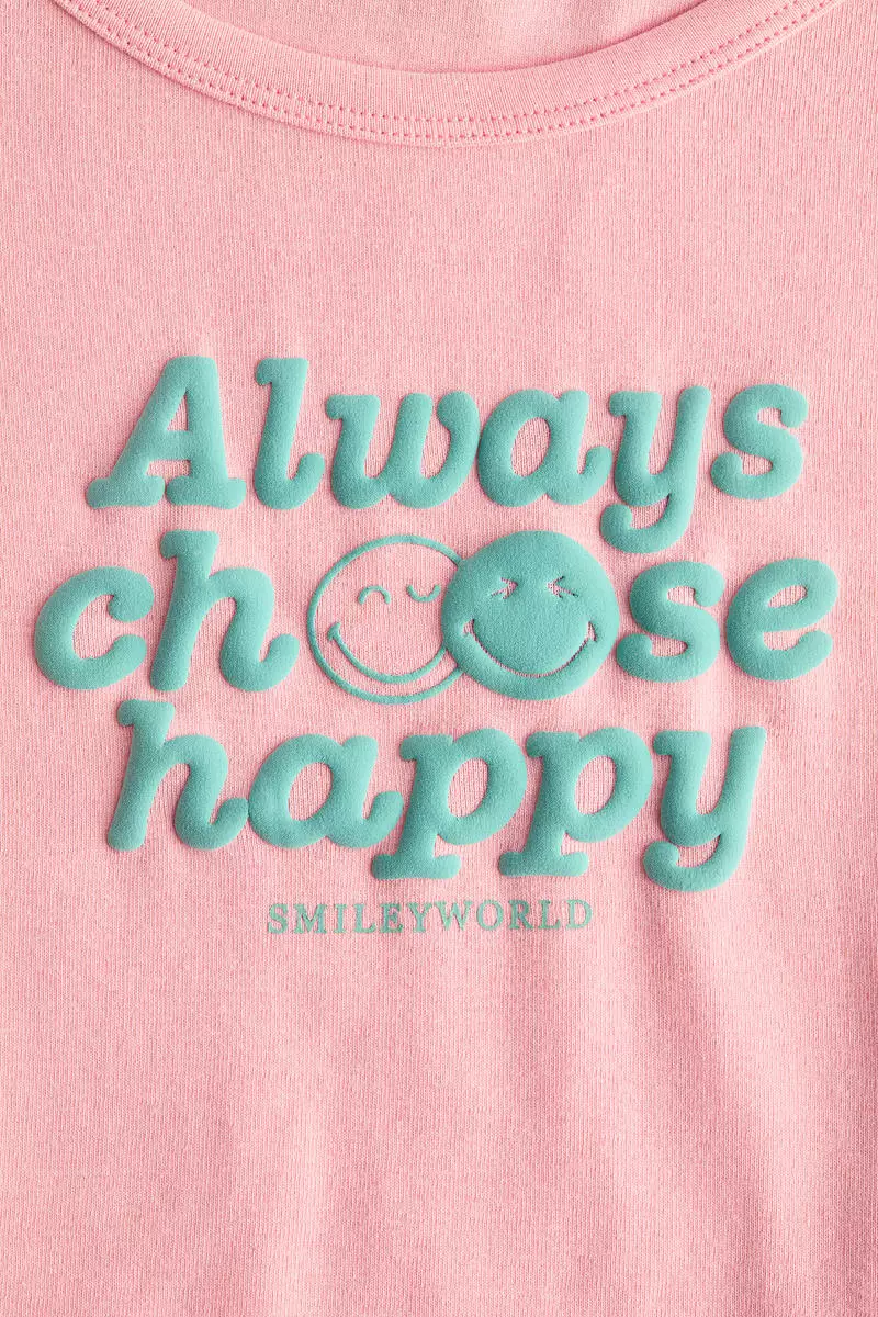 Print-motif cotton jersey top