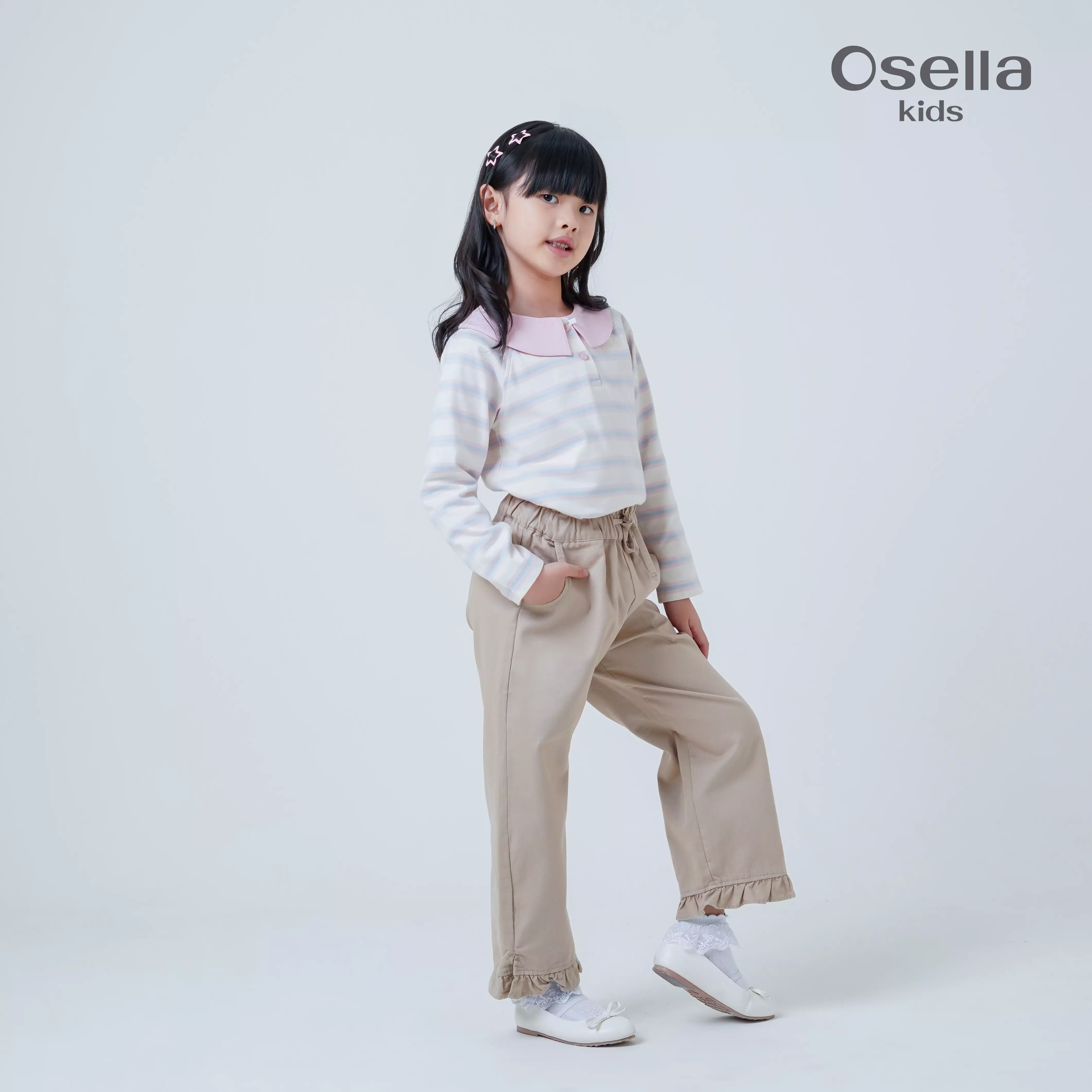 Osella Kids Zoya Ruffle Long Pants 2387660138 | Celana Ruffle Panjang Anak Perempuan