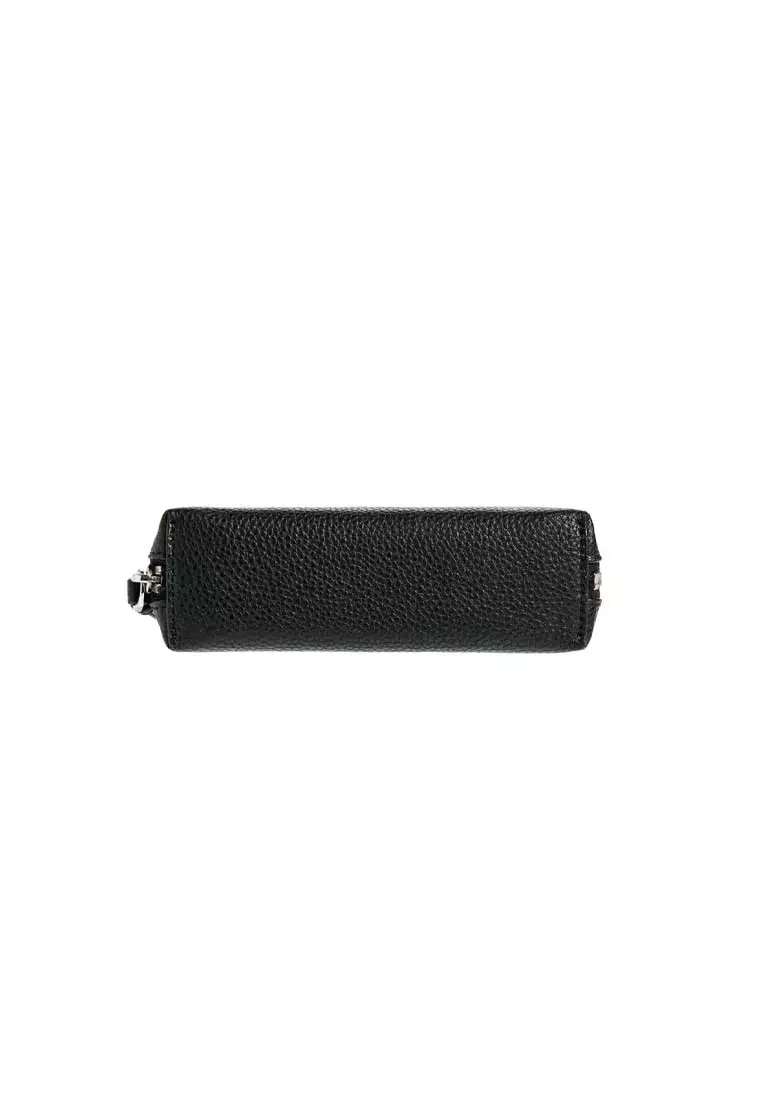 Bold Grind Leather Small Crossbody Pouch Black 4F4SMN001S01