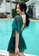 A-IN GIRLS green Sexy Gauze Big Backless One-Piece Swimsuit 228BAUS20C1D60GS_5