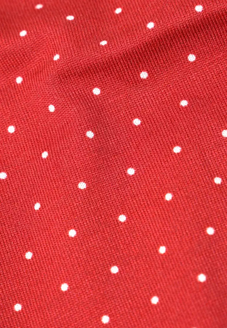 3Second Women's Polka Dots T-Shirt Short Sleeve Body Fit Cotton Cordy C060326