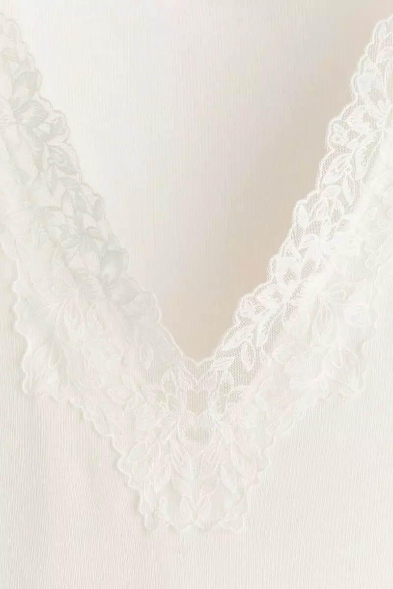 Lace-trimmed top
