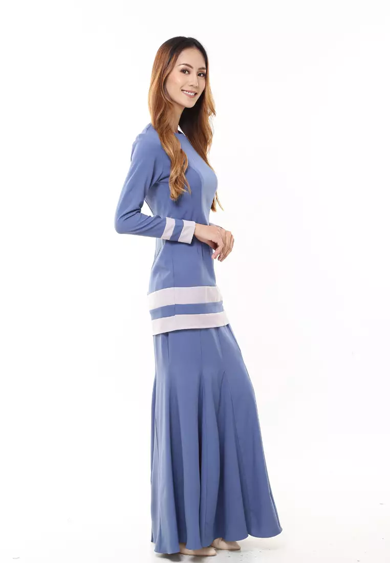 Alicia Kurung Modern in Dusty Blue